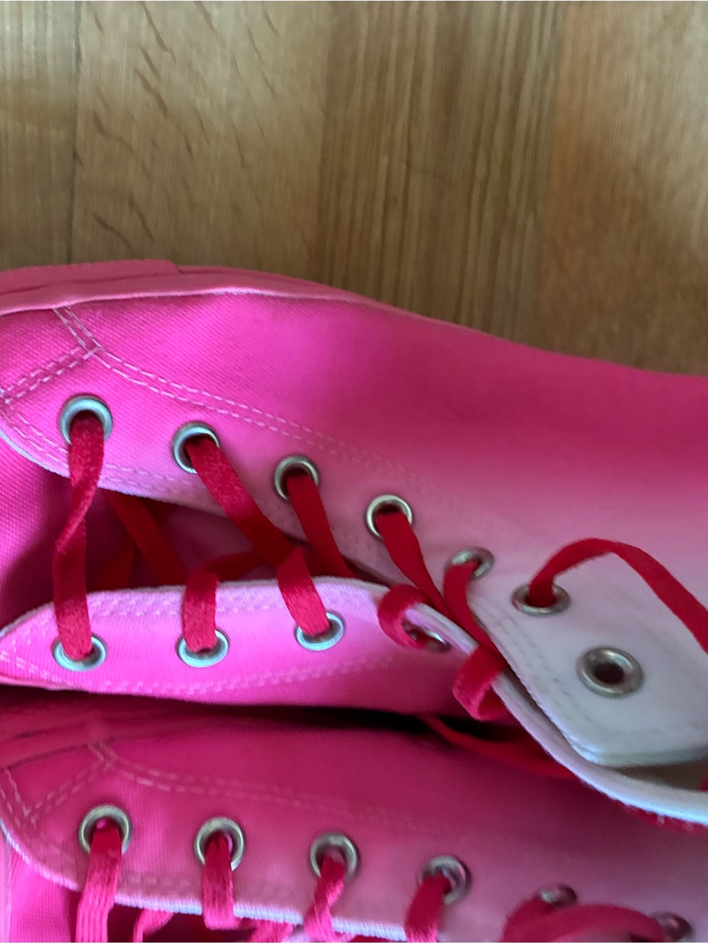Converse Pink and White High-Top Gradient Sneakers - Picture 6 of 6